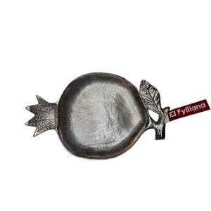 Διακοσμητικό ασημένιο δισκάκι ρόδι - Fylliana