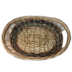 Ψάθινο Καλάθι Οβάλ Δίχρωμο (5 Φιάλες)
